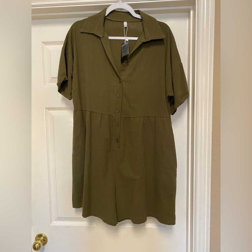 Green one piece shorts size L still has tag.